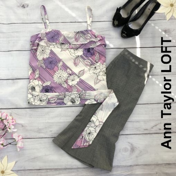 LOFT Tops - Loft Petite Light Purple/Pink Floral Top